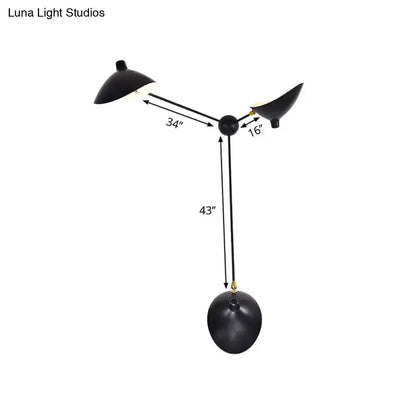 Modern black and brass duckbill wall lamp – living room metallic shade