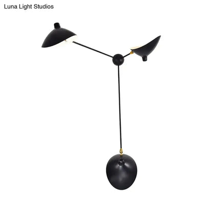 Modern black and brass duckbill wall lamp – living room metallic shade