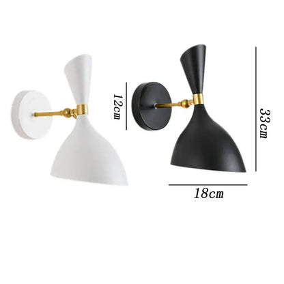 Modern black and brass industrial wall lamps for living room