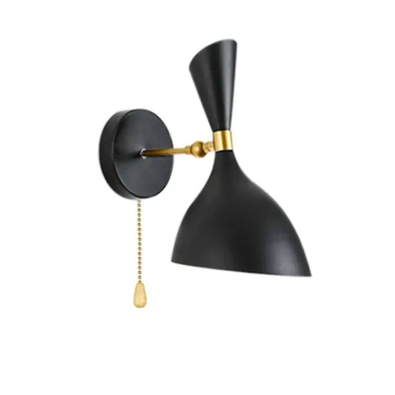 Modern black and brass industrial wall lamps for living room
