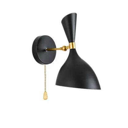 Modern black and brass industrial wall lamps for living room