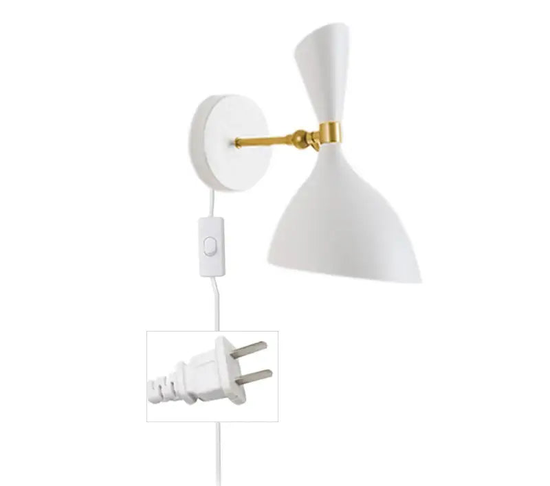 Modern black and brass industrial wall lamps for living room