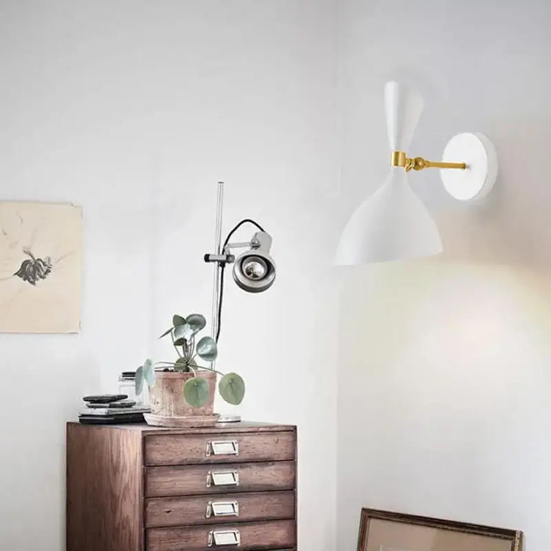 Modern black and brass industrial wall lamps for living room