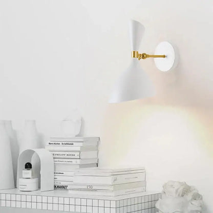 Modern black and brass industrial wall lamps for living room