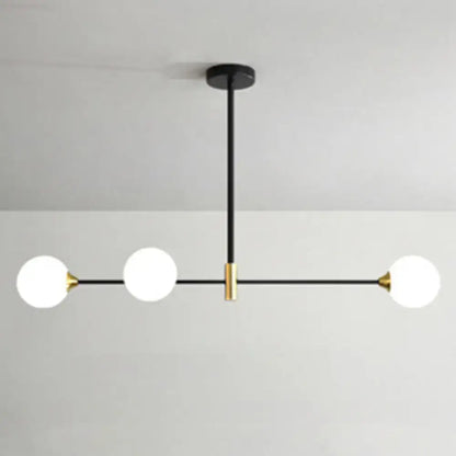 Modern black and brass metal island pendant – dining room chandelier