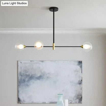 Modern black and brass metal island pendant – dining room chandelier