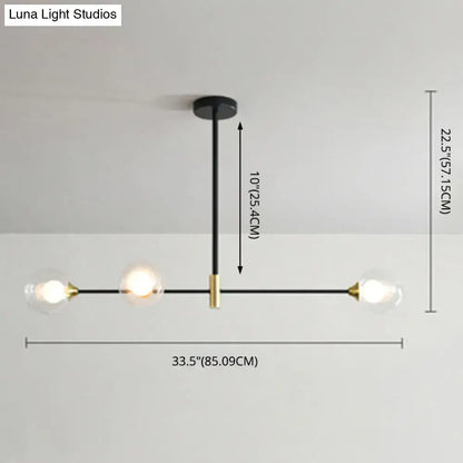 Modern black and brass metal island pendant – dining room chandelier