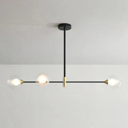 Modern black and brass metal island pendant – dining room chandelier