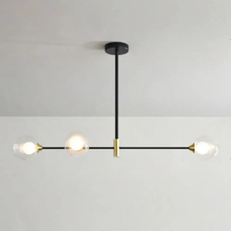 Modern black and brass metal island pendant – dining room chandelier