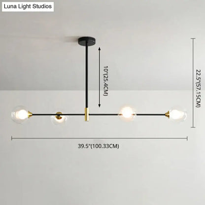 Modern black and brass metal island pendant – dining room chandelier