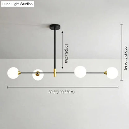Modern black and brass metal island pendant – dining room chandelier
