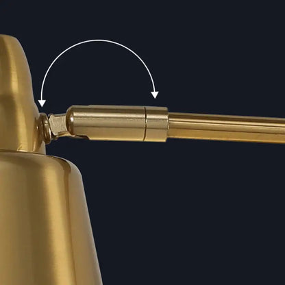 Modern black and brass retractable arm reading lamp bedroom light