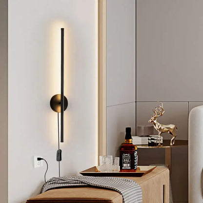 Modern black and brass rotation led wall light living room sconce