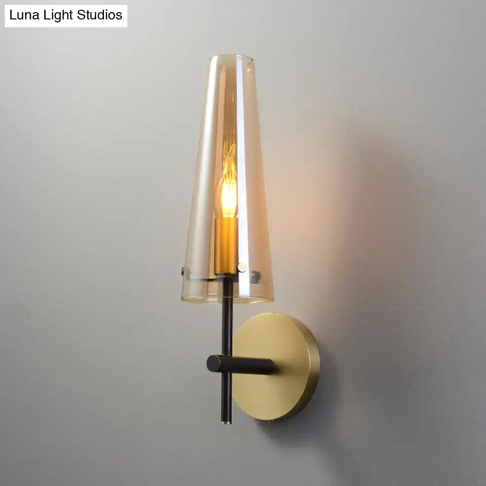 Modern black and brass wall mount light for study room