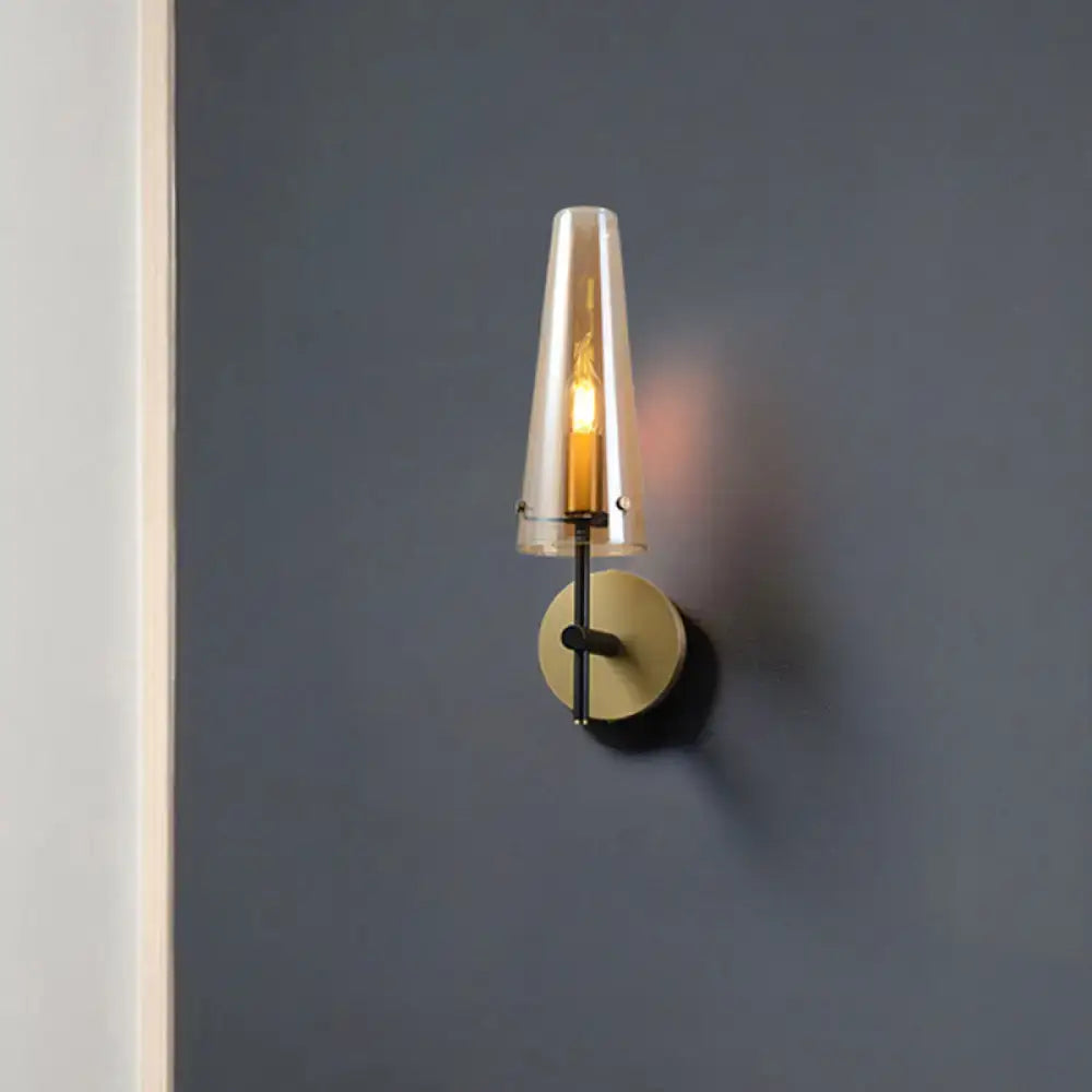 Modern black and brass wall mount light for study room