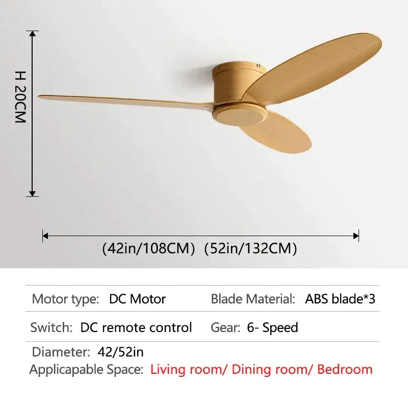 Modern black and brown ceiling fan with remote control living room