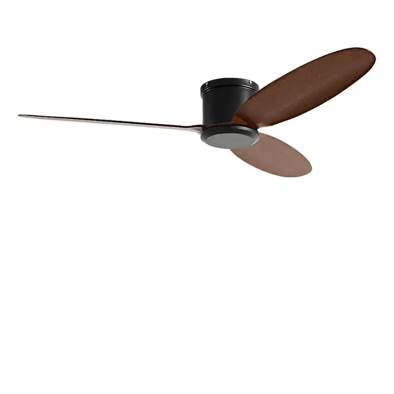 Modern black and brown ceiling fan with remote control living room
