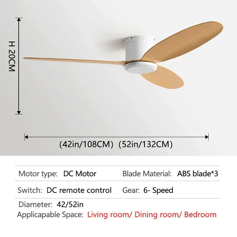 Modern black and brown ceiling fan with remote control living room