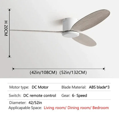 Modern black and brown ceiling fan with remote control living room