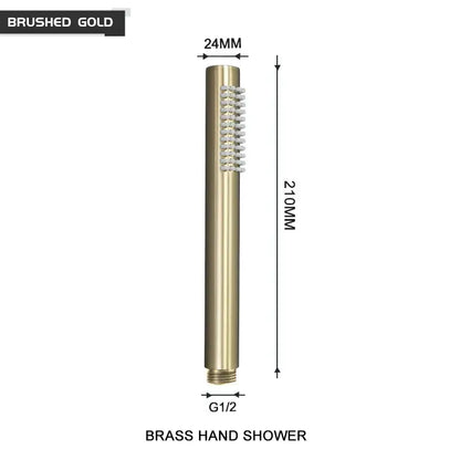 Modern black and brushed golden handheld shower head bathroom jet