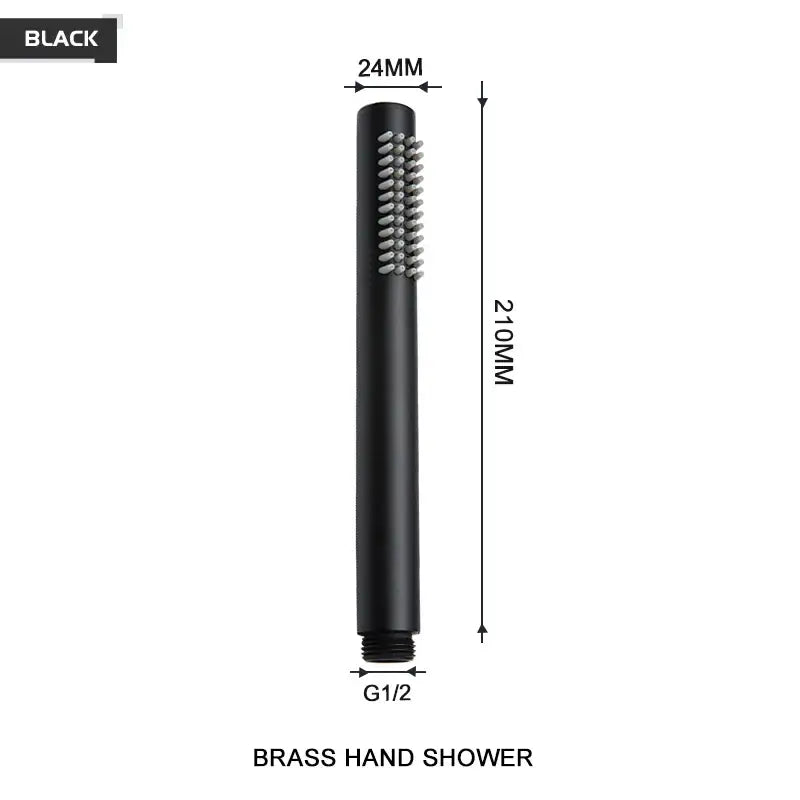 Modern black and brushed golden handheld shower head bathroom jet