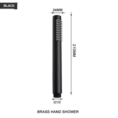 Modern black and brushed golden handheld shower head bathroom jet