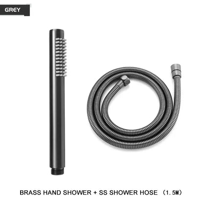 Modern black and brushed golden handheld shower head bathroom jet