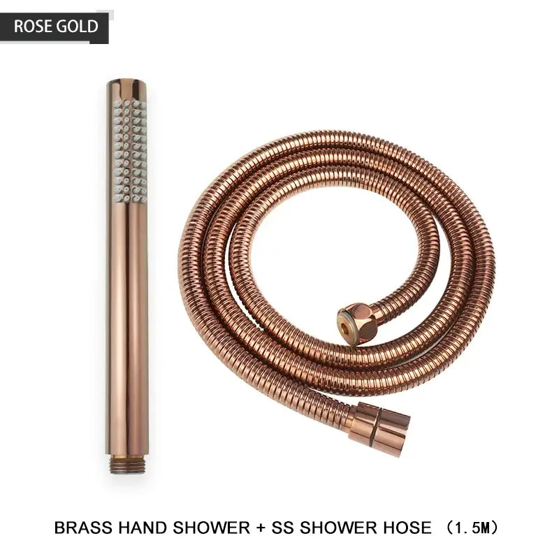 Modern black and brushed golden handheld shower head bathroom jet