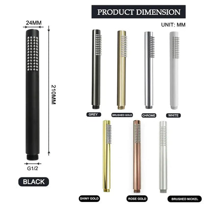 Modern black and brushed golden handheld shower head bathroom jet