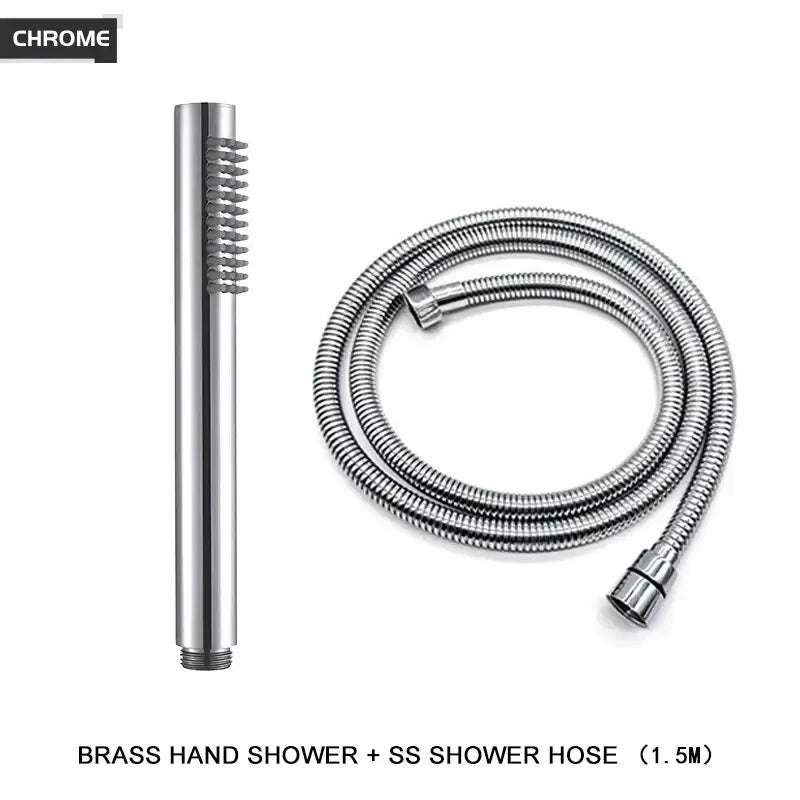 Modern black and brushed golden handheld shower head bathroom jet