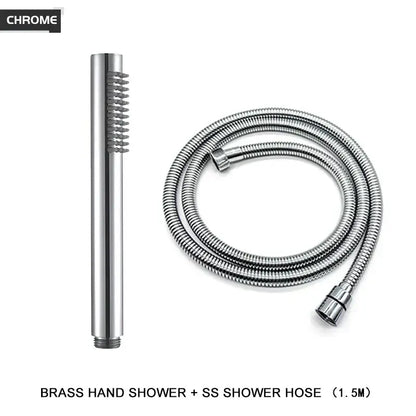Modern black and brushed golden handheld shower head bathroom jet