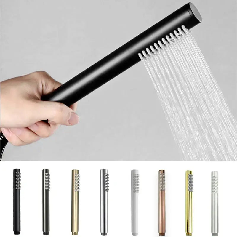 Modern black and brushed golden handheld shower head bathroom jet