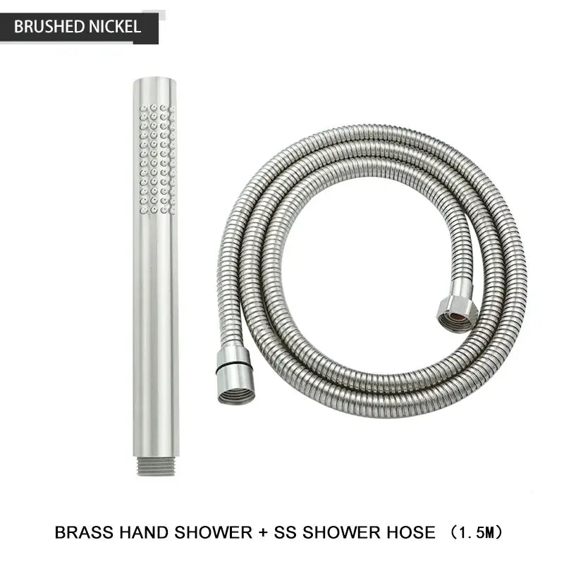 Modern black and brushed golden handheld shower head bathroom jet