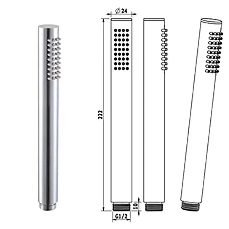 Modern black and brushed golden handheld shower head bathroom jet