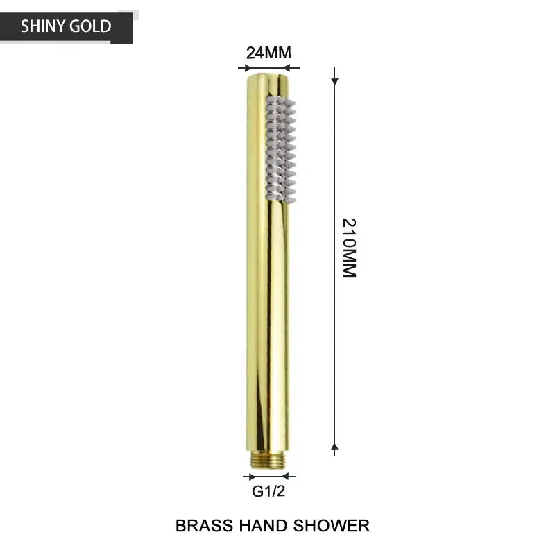Modern black and brushed golden handheld shower head bathroom jet