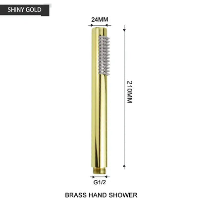 Modern black and brushed golden handheld shower head bathroom jet