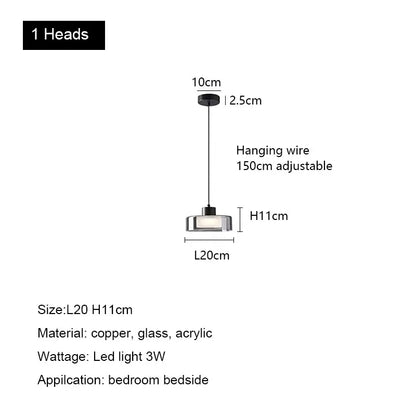 Modern black and chrome glass led chandelier living room light