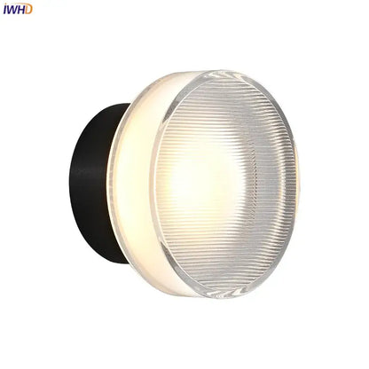 Modern black and clear acrylic wall sconce light bedroom lamp
