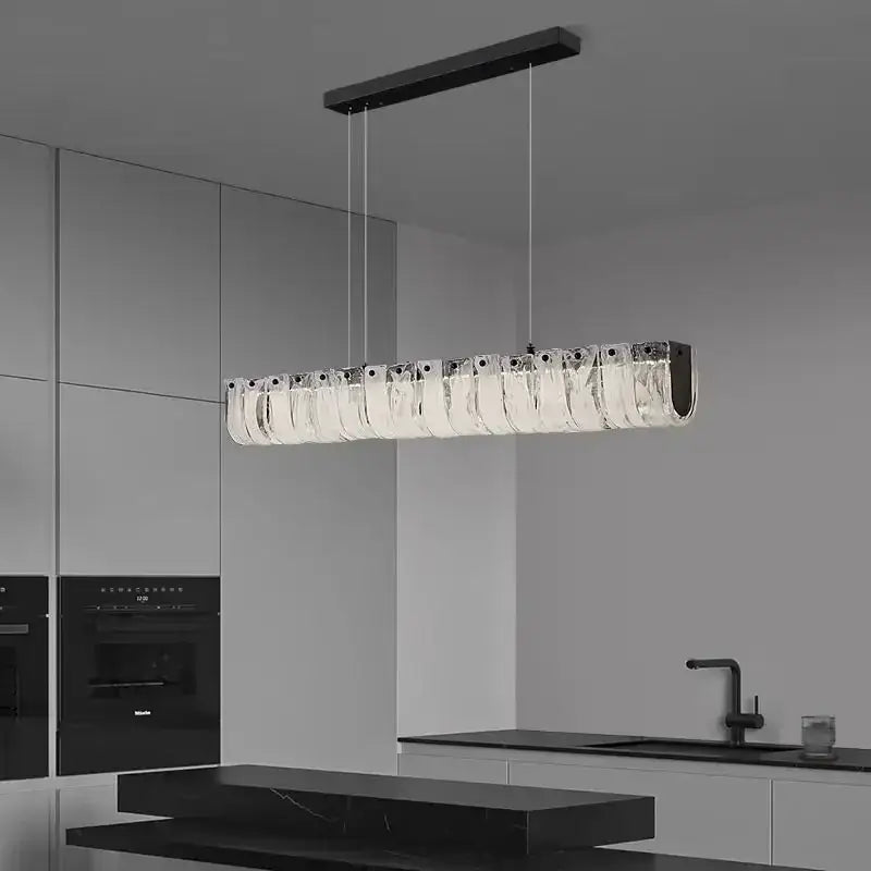 Modern black and clear cloud glass chandelier dining room
