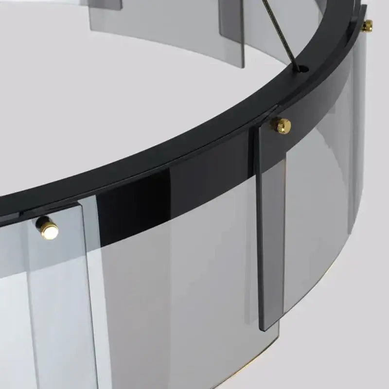Modern black and clear glass circle led luxury chandelier kitchen island