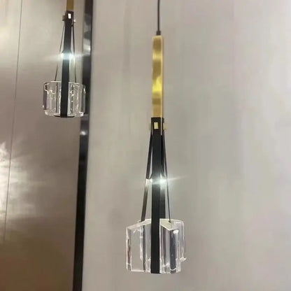 Modern black and clear white resin pendant light for kitchen