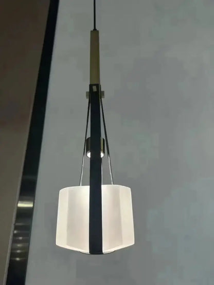 Modern black and clear white resin pendant light for kitchen