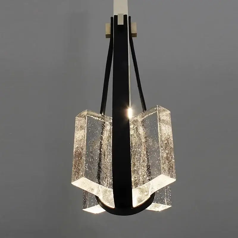 Modern black and clear white resin pendant light for kitchen