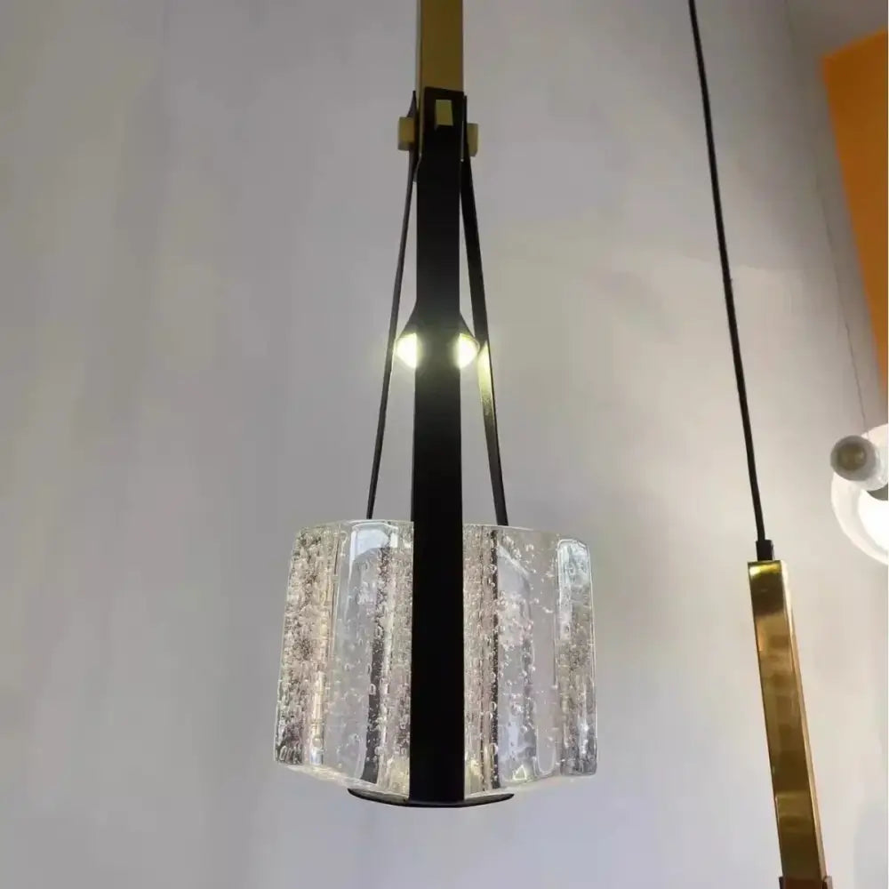 Modern black and clear white resin pendant light for kitchen