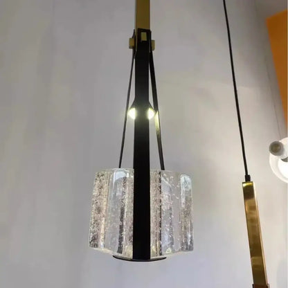 Modern black and clear white resin pendant light for kitchen