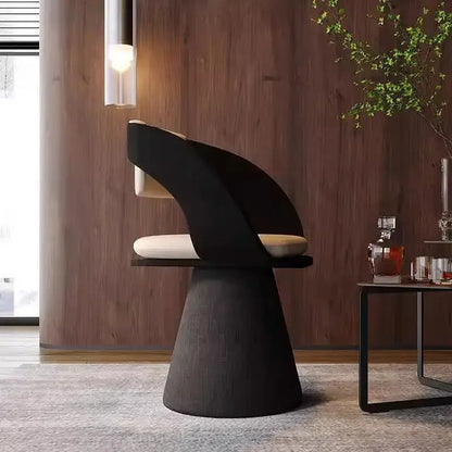 Modern black and cream elegant rotating chair bedroom makeup stool