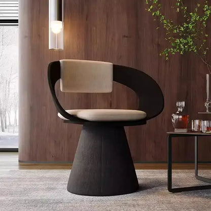 Modern black and cream elegant rotating chair bedroom makeup stool
