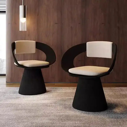 Modern black and cream elegant rotating chair bedroom makeup stool