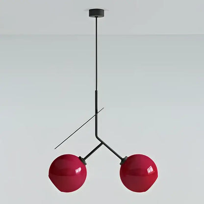 Modern black and crimson glass cherry pendant light dining room