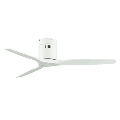 Modern black and dark brown ceiling fan with wood blades living room